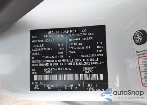 2013 Ford Transit Connect Xl from USA, damaged, VIN NM0LS7AN9DT159062